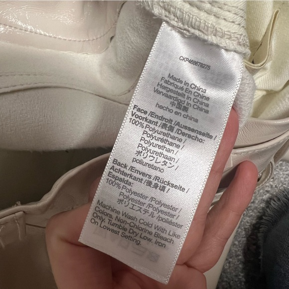 Madewell Pants Womens 31 Beige Perfect Vintage Straight Jean Faux Leather NEW - Picture 8 of 9